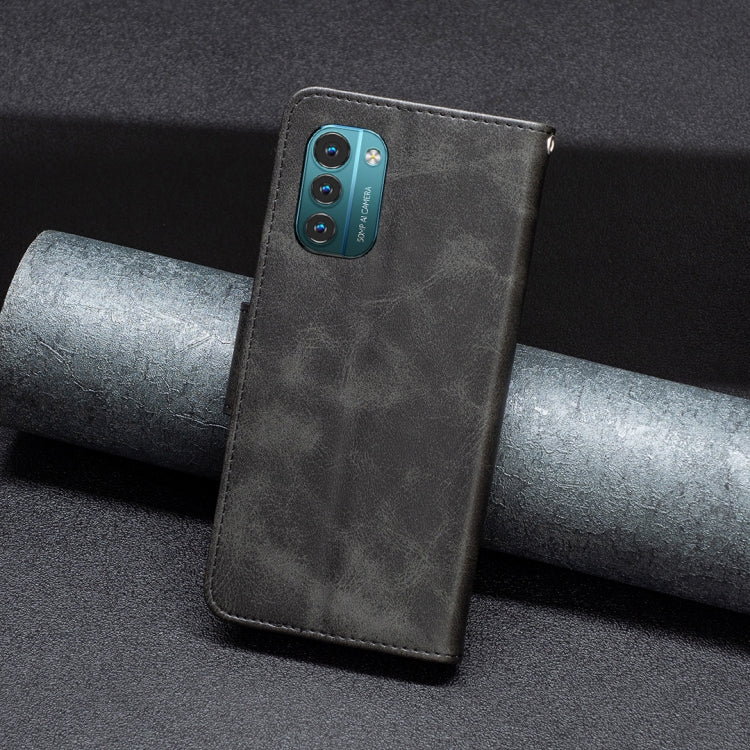For Nokia G21 / G11 Retro Lambskin Texture Leather Phone Case(Black)