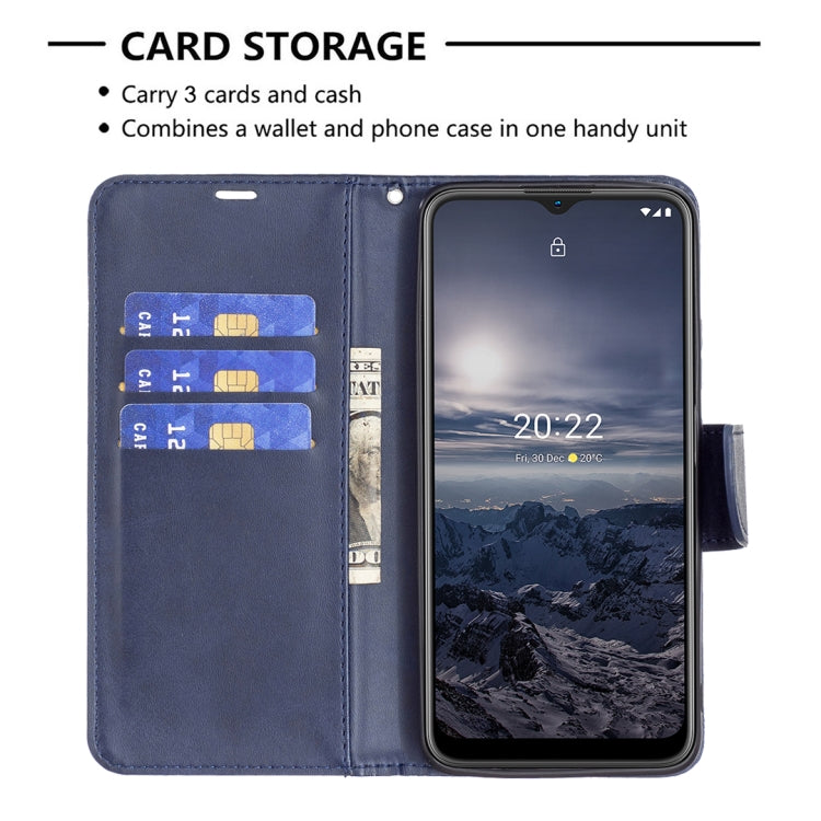 For Nokia G21 / G11 Retro Lambskin Texture Leather Phone Case(Blue)