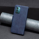 For Nokia G21 / G11 Retro Lambskin Texture Leather Phone Case(Blue)