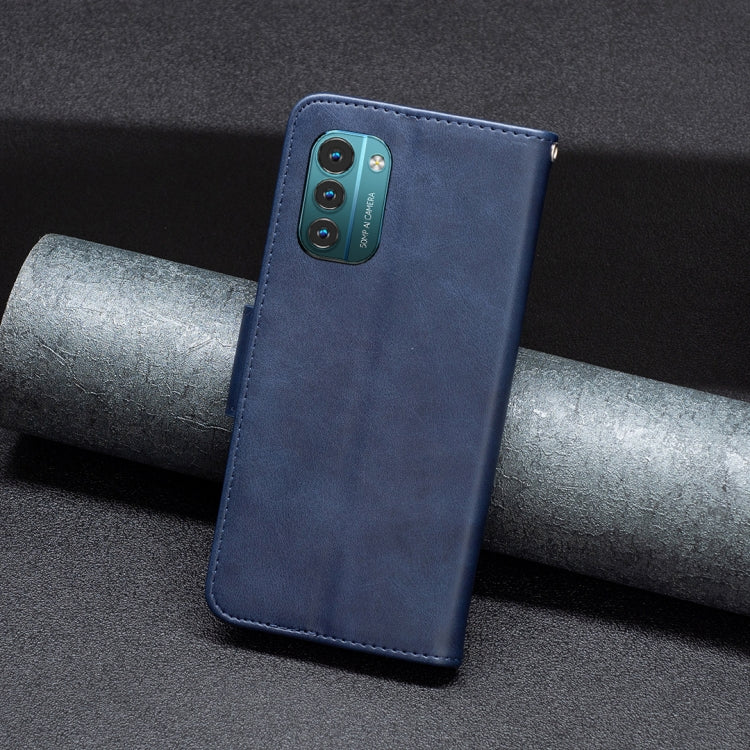 For Nokia G21 / G11 Retro Lambskin Texture Leather Phone Case(Blue)