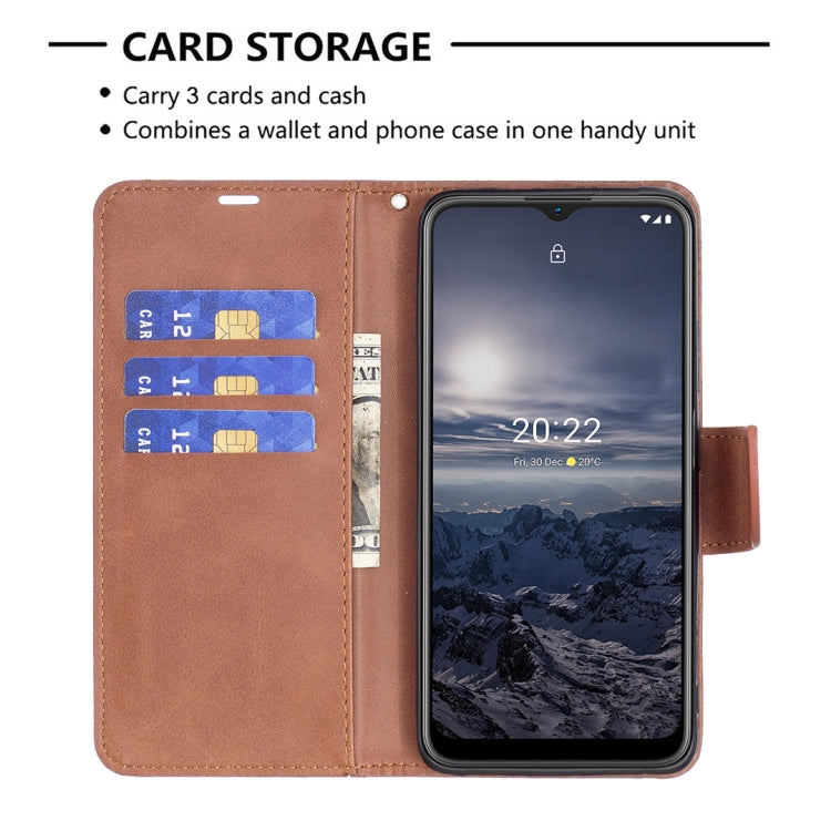 For Nokia G21 / G11 Retro Lambskin Texture Leather Phone Case(Brown)