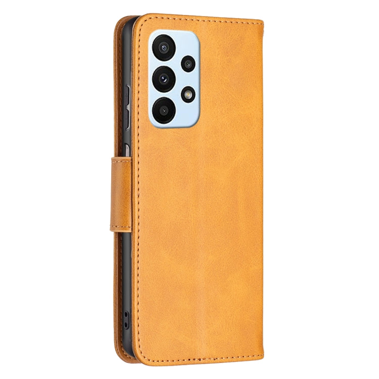 For Samsung Galaxy A23 5G Retro Lambskin Texture Leather Phone Case(Yellow)