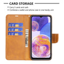 For Samsung Galaxy A23 5G Retro Lambskin Texture Leather Phone Case(Yellow)