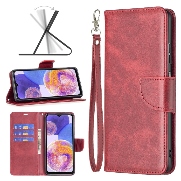 For Samsung Galaxy A23 5G Retro Lambskin Texture Leather Phone Case(Red)