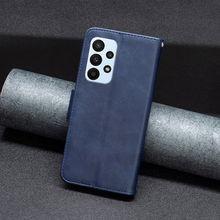 For Samsung Galaxy A23 5G Retro Lambskin Texture Leather Phone Case(Blue)