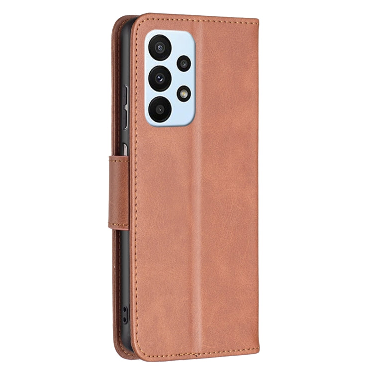 For Samsung Galaxy A23 5G Retro Lambskin Texture Leather Phone Case(Brown)