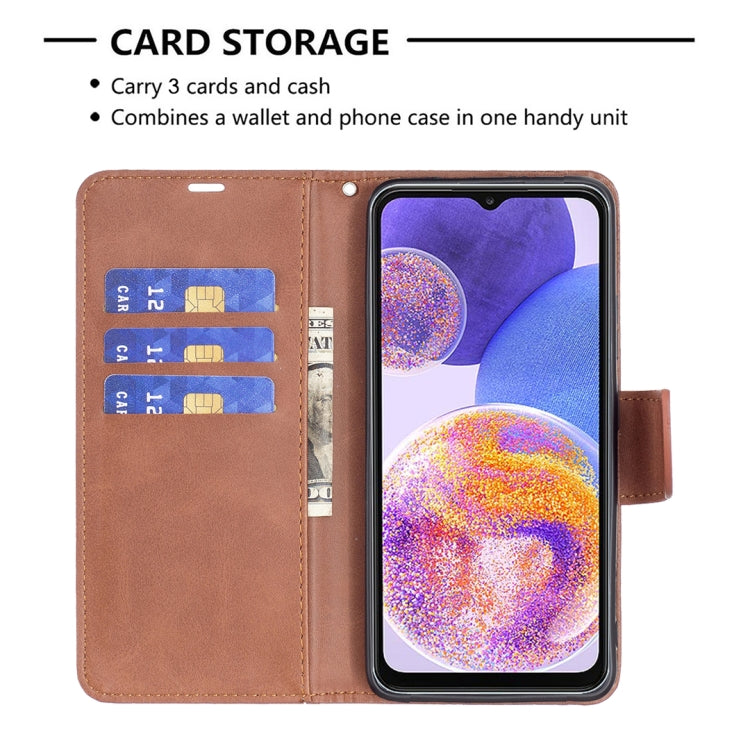 For Samsung Galaxy A23 5G Retro Lambskin Texture Leather Phone Case(Brown)