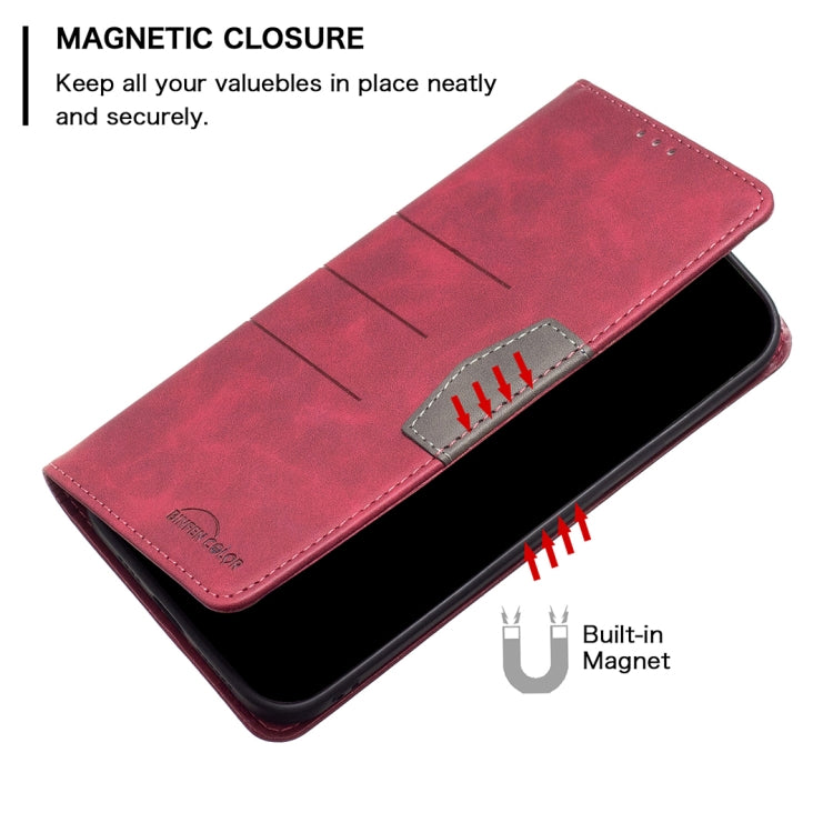 For Samsung Galaxy A23 5G Magnetic Splicing Leather Phone Case(Red)