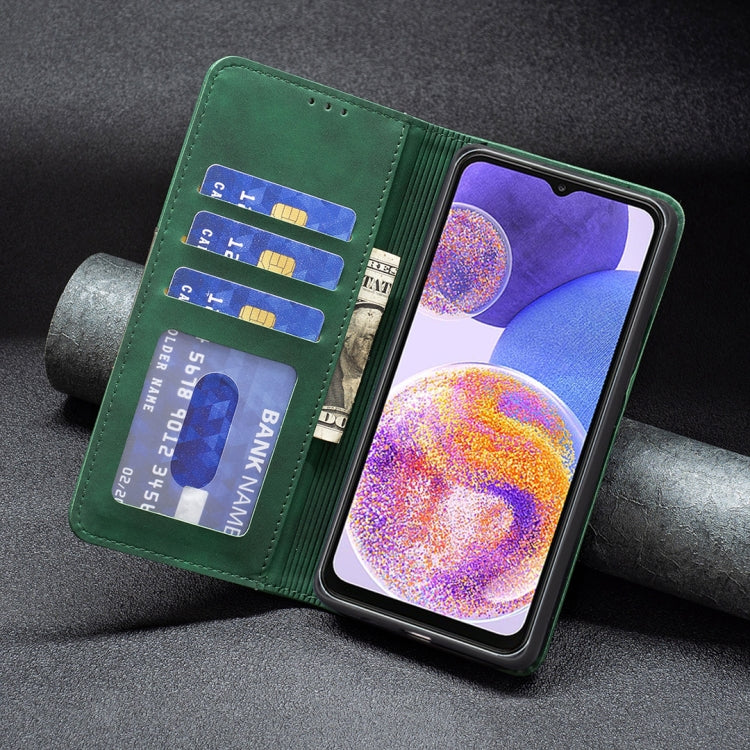 For Samsung Galaxy A23 5G Magnetic Splicing Leather Phone Case(Green)