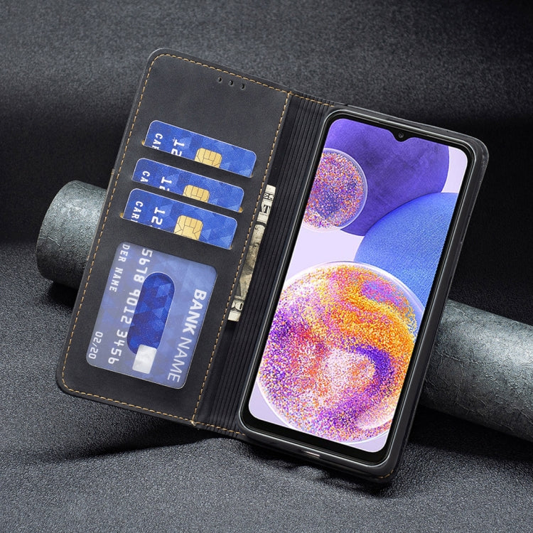 For Samsung Galaxy A23 5G Magnetic Splicing Leather Phone Case(Black)