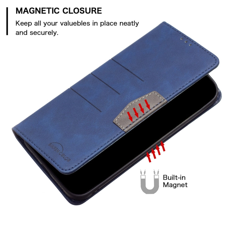 For Samsung Galaxy A23 5G Magnetic Splicing Leather Phone Case(Blue)