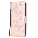 For Samsung Galaxy A23 5G Two Butterflies Embossing Leather Phone Case(Rose Gold)