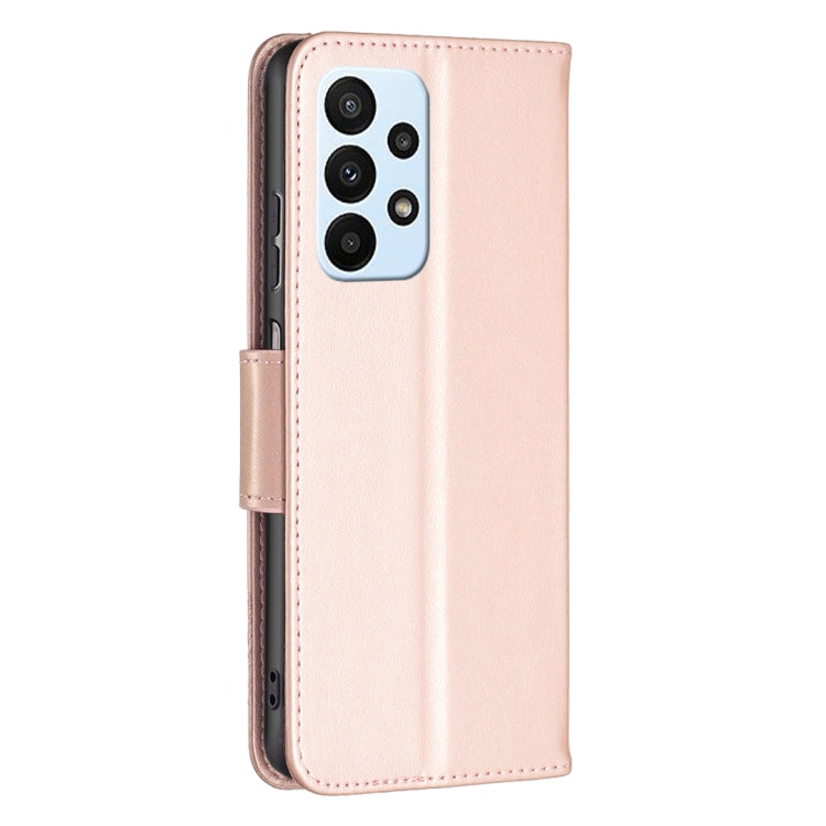 For Samsung Galaxy A23 5G Two Butterflies Embossing Leather Phone Case(Rose Gold)