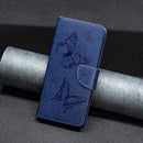 For Samsung Galaxy A23 5G Two Butterflies Embossing Leather Phone Case(Blue)