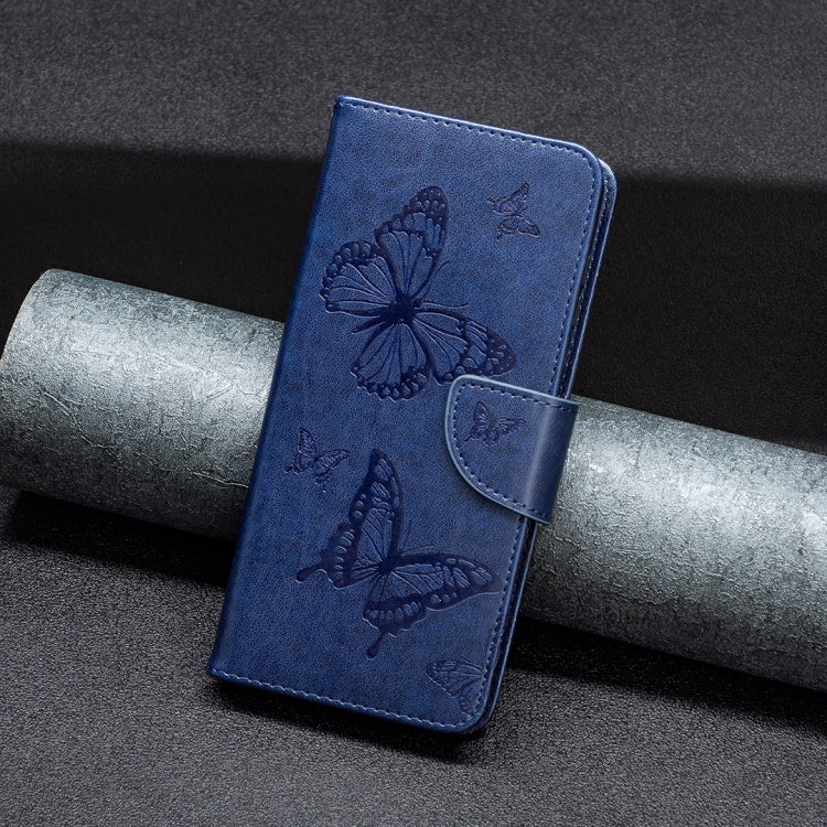 For Samsung Galaxy A23 5G Two Butterflies Embossing Leather Phone Case(Blue)