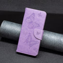 For Samsung Galaxy A23 5G Two Butterflies Embossing Leather Phone Case(Purple)