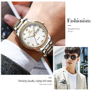 OLEVS 5565 Men Fashion Waterproof Stainless Steel Strap Diamond Quartz Watch(White)