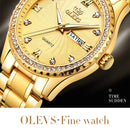 OLEVS 5565 Men Fashion Waterproof Stainless Steel Strap Diamond Quartz Watch(White)