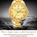 OLEVS 5565 Men Fashion Waterproof Stainless Steel Strap Diamond Quartz Watch(White)