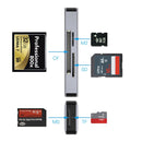 NK-3044 5 in 1 USB-C / Type-C to MS / M2 / CF / TF / SD Card Slots Adapter(Space Grey)