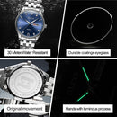 OLEVS 5570 Men Fashion Business Style Waterproof Quartz Watch(Blue)