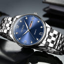 OLEVS 5570 Men Fashion Business Style Waterproof Quartz Watch(Blue)