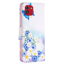 For Samsung Galaxy A03 166mm Colored Drawing Pattern Leather Phone Case(Flower Butterfly)
