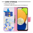 For Samsung Galaxy A03 166mm Colored Drawing Pattern Leather Phone Case(Flower Butterfly)