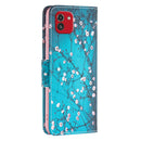For Samsung Galaxy A03 166mm Colored Drawing Pattern Leather Phone Case(Plum Blossom)