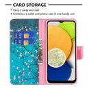For Samsung Galaxy A03 166mm Colored Drawing Pattern Leather Phone Case(Plum Blossom)