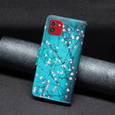 For Samsung Galaxy A03 166mm Colored Drawing Pattern Leather Phone Case(Plum Blossom)