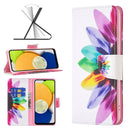 For Samsung Galaxy A03 166mm Colored Drawing Pattern Leather Phone Case(Sun Flower)