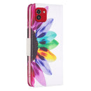 For Samsung Galaxy A03 166mm Colored Drawing Pattern Leather Phone Case(Sun Flower)