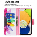 For Samsung Galaxy A03 166mm Colored Drawing Pattern Leather Phone Case(Sun Flower)