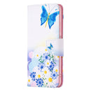For Samsung Galaxy A23 5G Colored Drawing Pattern Leather Phone Case(Flower Butterfly)