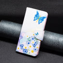 For Samsung Galaxy A23 5G Colored Drawing Pattern Leather Phone Case(Flower Butterfly)