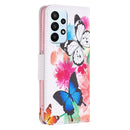For Samsung Galaxy A23 5G Colored Drawing Pattern Leather Phone Case(Butterfly)