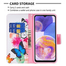 For Samsung Galaxy A23 5G Colored Drawing Pattern Leather Phone Case(Butterfly)