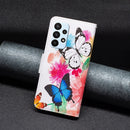 For Samsung Galaxy A23 5G Colored Drawing Pattern Leather Phone Case(Butterfly)