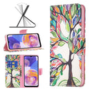 For Samsung Galaxy A23 5G Colored Drawing Pattern Leather Phone Case(Life Tree)