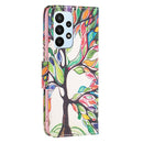 For Samsung Galaxy A23 5G Colored Drawing Pattern Leather Phone Case(Life Tree)