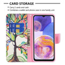 For Samsung Galaxy A23 5G Colored Drawing Pattern Leather Phone Case(Life Tree)