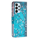 For Samsung Galaxy A23 5G Colored Drawing Pattern Leather Phone Case(Plum Blossom)
