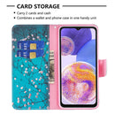 For Samsung Galaxy A23 5G Colored Drawing Pattern Leather Phone Case(Plum Blossom)