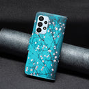 For Samsung Galaxy A23 5G Colored Drawing Pattern Leather Phone Case(Plum Blossom)