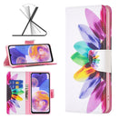 For Samsung Galaxy A23 5G Colored Drawing Pattern Leather Phone Case(Sun Flower)