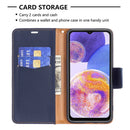 For Samsung Galaxy A23 5G Litchi Texture Pure Color Leather Phone Case(Dark Blue)