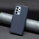 For Samsung Galaxy A23 5G Litchi Texture Pure Color Leather Phone Case(Dark Blue)