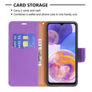 For Samsung Galaxy A23 5G Litchi Texture Pure Color Leather Phone Case(Purple)