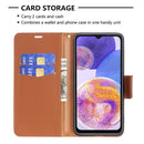 For Samsung Galaxy A23 5G Litchi Texture Pure Color Leather Phone Case(Brown)